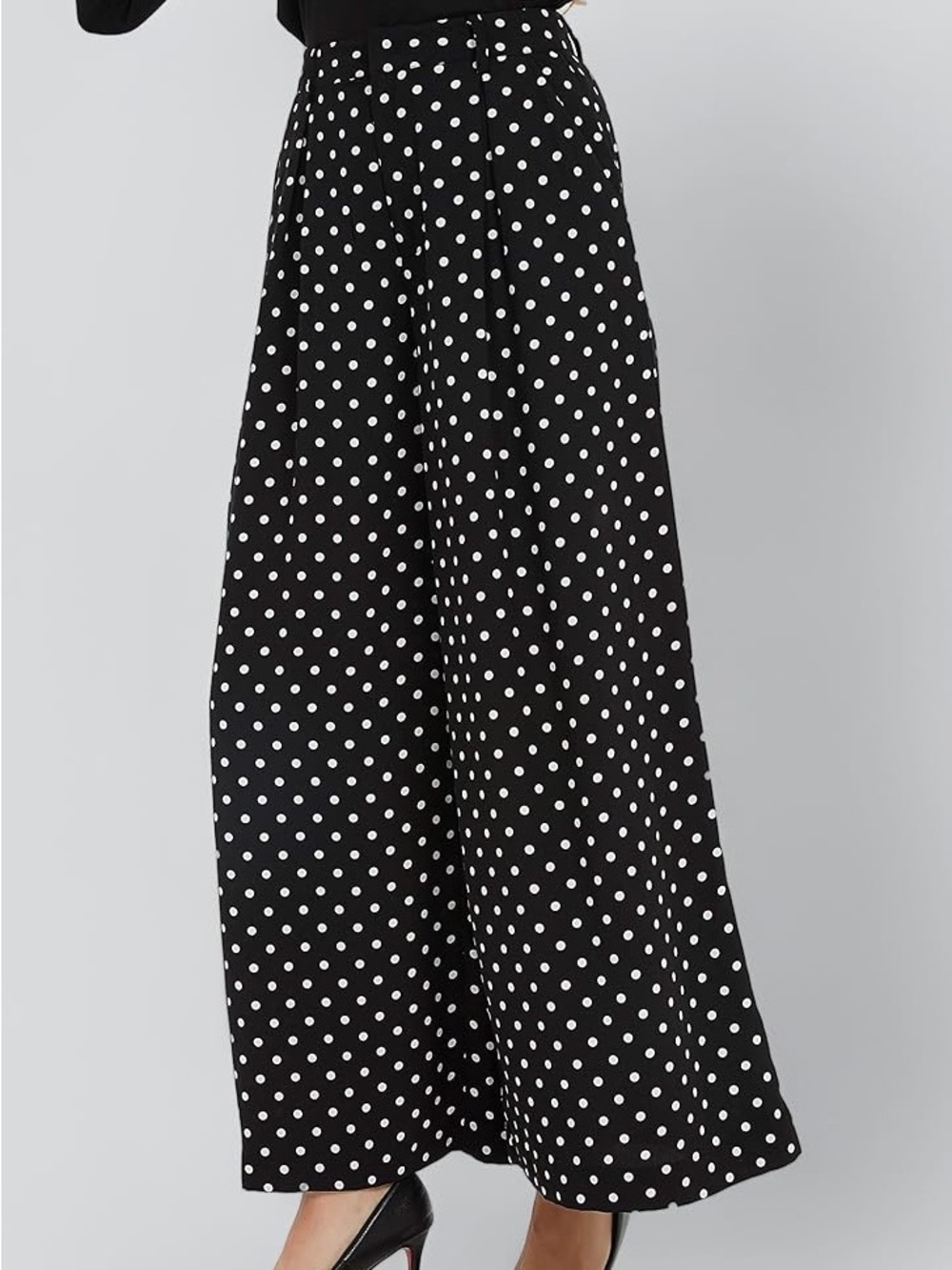 Tronjori Women High Waist Casual Wide Leg Long Palazzo Pants Trousers, Size M